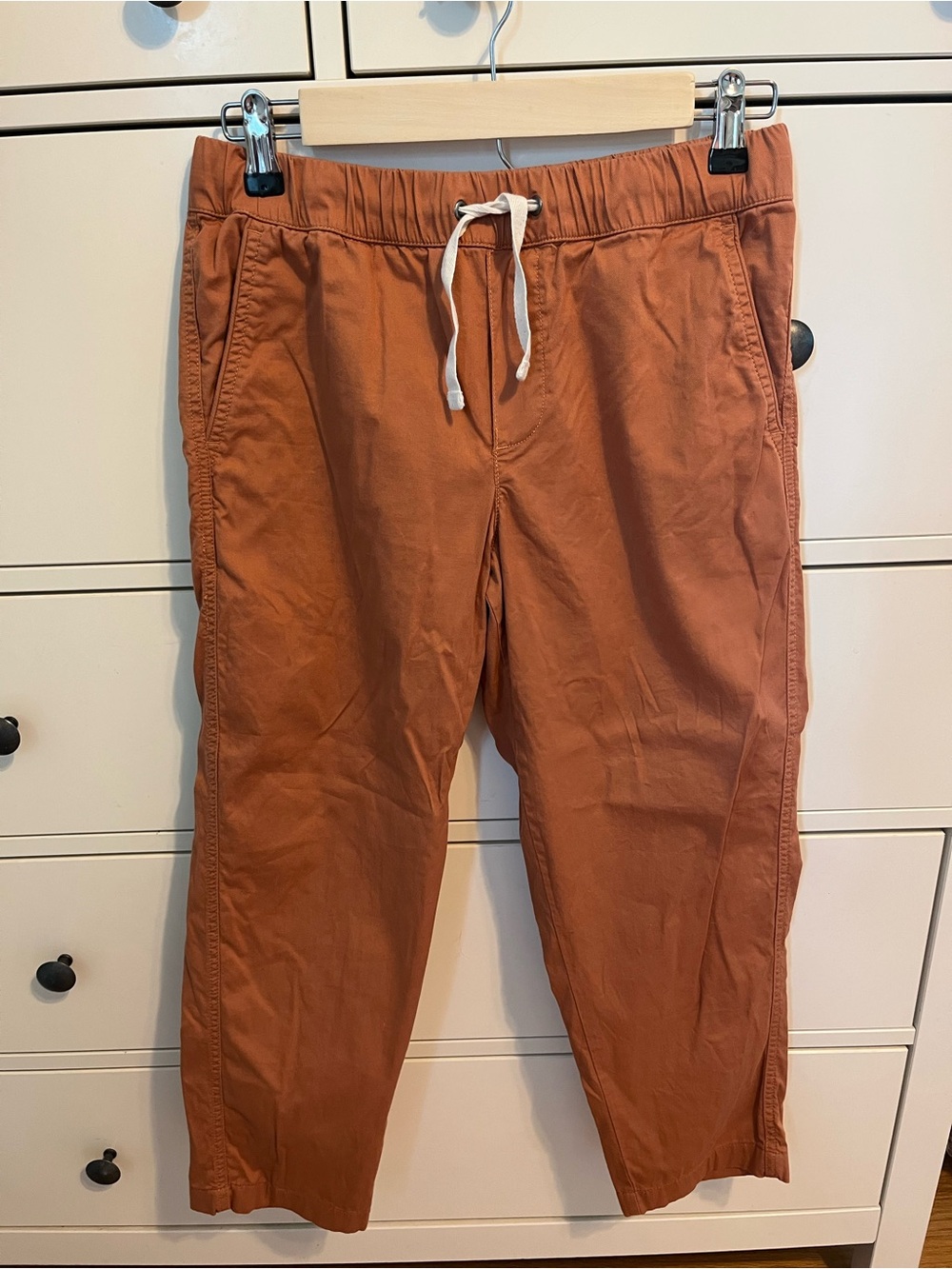 Pact Rust Drawstring Organic Cotton Pants